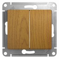 Schneider Electric Glossa Дерево Дуб Выключатель 2-клавишный, сх.5 (GSL000551)