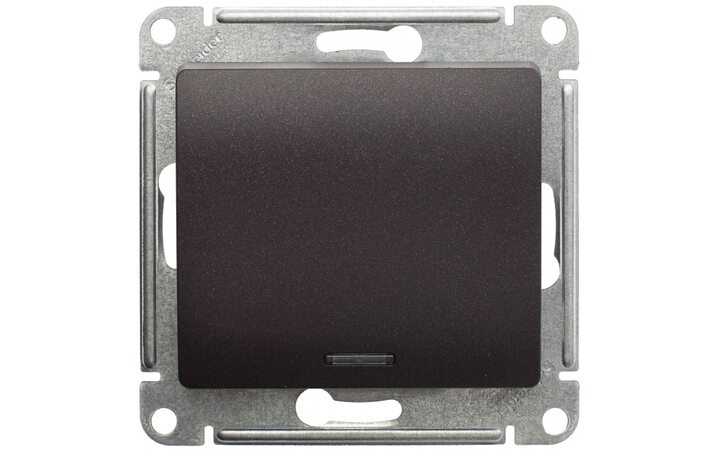 фото - Schneider Electric Glossa Шоколад Мех Выключатель 1-клавишный с подсветкой сх.1а, 10AX (GSL000813)