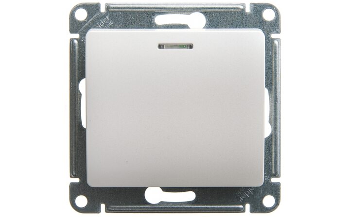 фото - Schneider Electric Glossa Перламутр Мех Выключатель 1-клавишный с подсветкой сх.1а, 10AX (GSL000613)