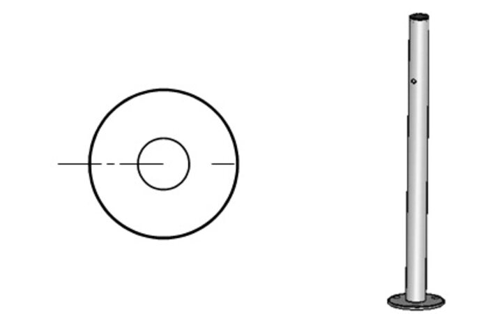 фото - Oxgard Praktika Стойка ограждения с отверстием под фиксатор односторонняя(ВЗР 1996.09.03)
