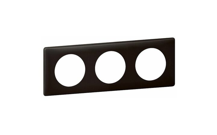 фото - Legrand Celiane2 Перкаль черная Рамка 3-ая (2+2+2 мод) (066743)