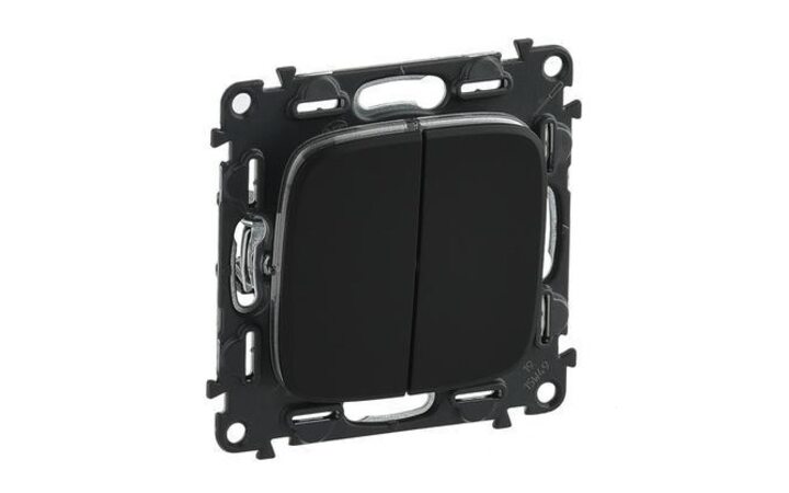 фото - Legrand Valena ALLURE DIY Антрацит Выключатель 2-х клавишный 10А 250В (752915)