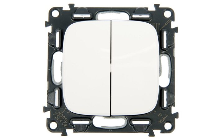 фото - Legrand Valena ALLURE DIY Белый переключатель 2-клавишный 10А 250В (752708)