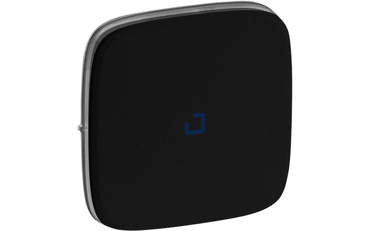 фото - Legrand Valena ALLURE Антрацит Клавиша 1-ая с подсветкой/индикацией (голубая линза в центре) (755088)