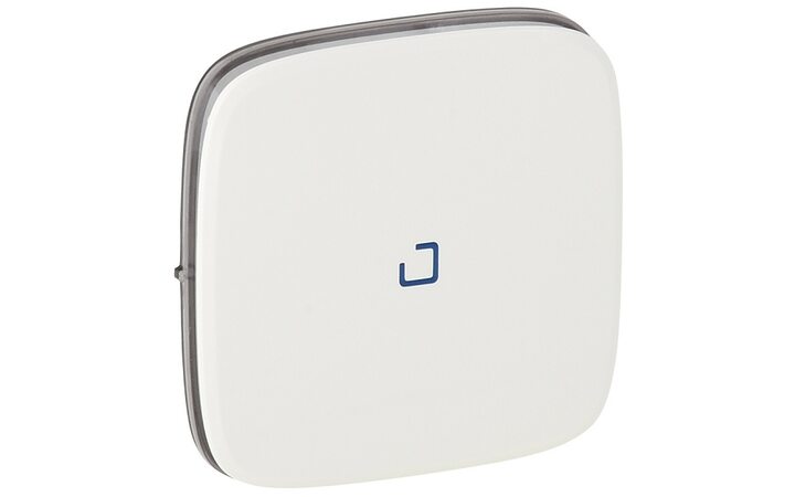 фото - Legrand Valena ALLURE Белая клавиша 1-ая с подсветкой/индикацией (голубая линза в центре) (755085)