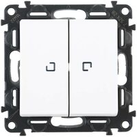 Legrand Valena LIFE DIY Белый выключатель 2-клавишный с подсветкой 10А 250В (752428)