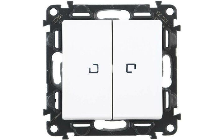 фото - Legrand Valena LIFE DIY Белый выключатель 2-клавишный с подсветкой 10А 250В (752428)