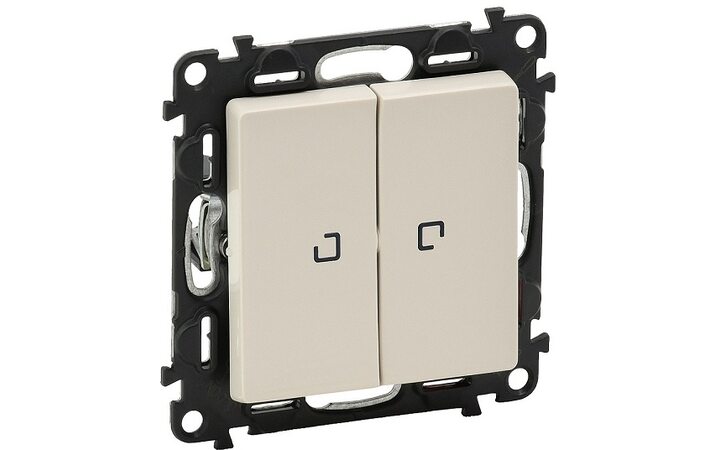 фото - Legrand Valena LIFE DIY Слоновая кость Выключатель 2-клавишный с подсветкой 10А 250В (752528)