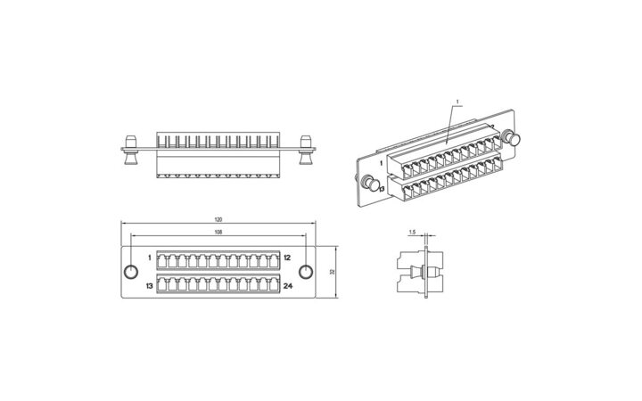 фото - Hyperline FO-FPM-W120H32-24LC-BL