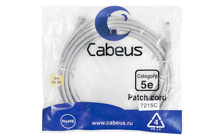 фото - Cabeus PC-UTP-RJ45-Cat.5e-5m