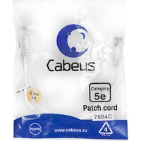 Cabeus PC-UTP-RJ45-Cat.5e-0.3m-WH-LSZH