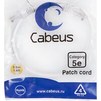 Cabeus PC-UTP-RJ45-Cat.5e-0.5m-WH-LSZH