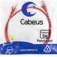Cabeus PC-UTP-RJ45-Cat.5e-1m-RD
