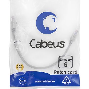 Cabeus PC-UTP-RJ45-Cat.6-0.3m