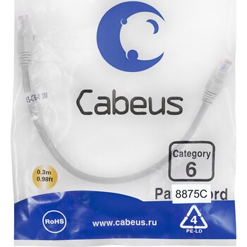 фото - Cabeus PC-UTP-RJ45-Cat.6-0.3m-LSZH