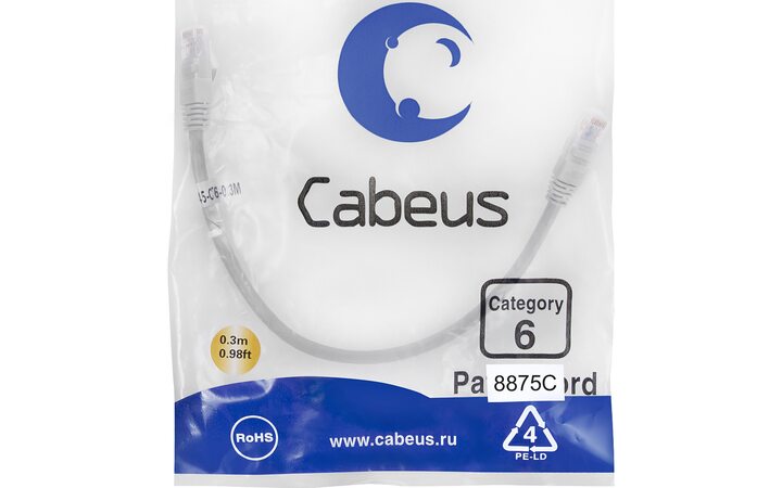 фото - Cabeus PC-UTP-RJ45-Cat.6-0.3m-LSZH