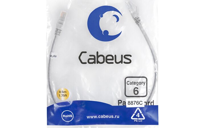 фото - Cabeus PC-UTP-RJ45-Cat.6-0.5m-LSZH
