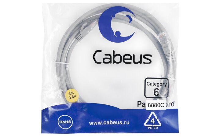 фото - Cabeus PC-UTP-RJ45-Cat.6-3m-LSZH