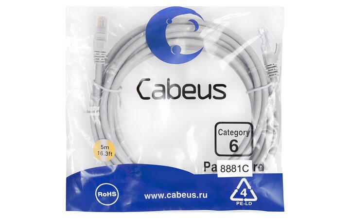 фото - Cabeus PC-UTP-RJ45-Cat.6-5m-LSZH