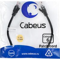 Cabeus PC-UTP-RJ45-Cat.6-0.3m-BK