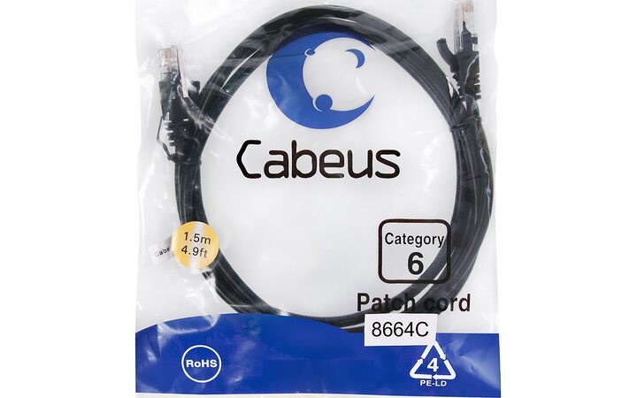 фото - Cabeus PC-UTP-RJ45-Cat.6-1.5m-BK