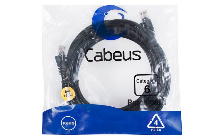 фото - Cabeus PC-UTP-RJ45-Cat.6-5m-BK