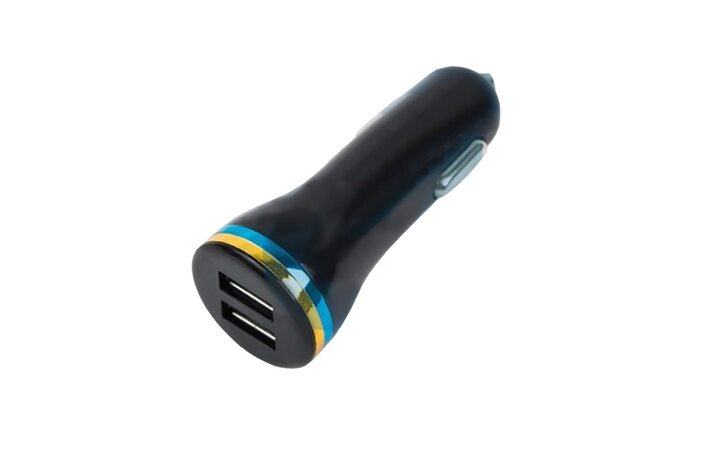 фото - REXANT Автозарядка в прикуриватель 2хUSB с индикацией (АЗУ) (1 000+2 100mA) черная (18-1190-9)