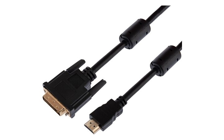 фото - Шнур HDMI - DVI-D gold 1.5М с фильтрами REXANT (17-6303)