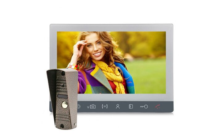 фото - J2000 Комплект видеодомофона 10'-1 АЛИСА белый/АДМИРАЛ медь 2Mp