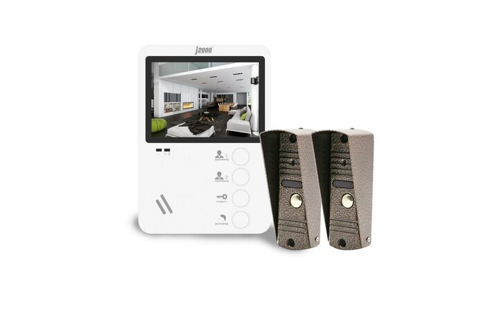 фото - J2000 Комплект видеодомофона 4,3'-2 ЕКАТЕРИНА/АДМИРАЛ PAL (медь)-2шт