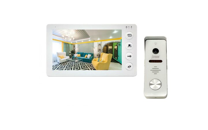 фото - J2000 Комплект видеодомофона с вызывной панелью 7'-1 КАРИНА PAL/АНТЕЙ 2Mp (бел/бел)