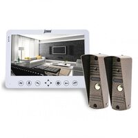 J2000 Комплект видеодомофона 10'-4 АВРОРА (белый)/АДМИРАЛ AHD 2,0 mp (медь)-2шт