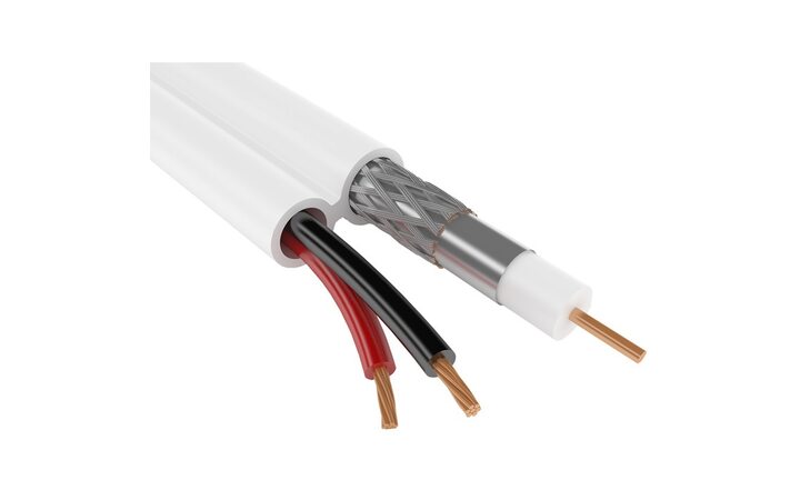 фото - ELETEC Кабель комбинированный 3C-2V+2x0.5 мм275 Ом, белый, 200 м (04-927) бухта 200м