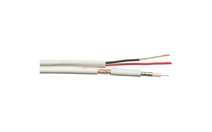 фото - ELETEC Кабель комбинированный 3C-2V+2x0.5 мм275 Ом, белый, плоский, 200 м (04-925) бухта 200м