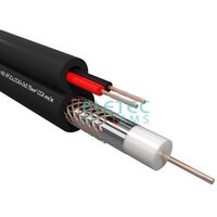 ELETEC Кабель комбинированный RG59 CU+2x0.75 мм2 75 Ом, плоский, черный, 200 м (04-135) бухта 200м