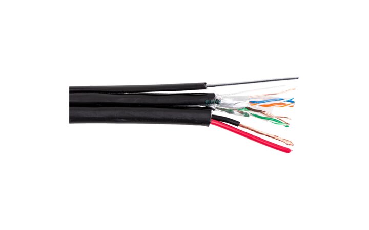 фото - ELETEC Кабель комб. FTP 5E 4x2x0.5 + 2x0.75 outdoor, с тросом, 200 м (05-075) бухта 200м