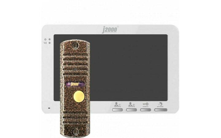 фото - J2000 Комплект видеодомофона 7'-4 Кристина/Адмирал PAL (бел/медь)