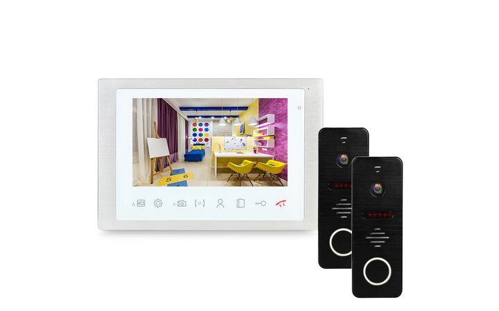 фото - J2000 Комплект видеодомофона 10'-8 Анастасия AHD 2mp (белый)/Антей 2mp v.2(черный)-2шт