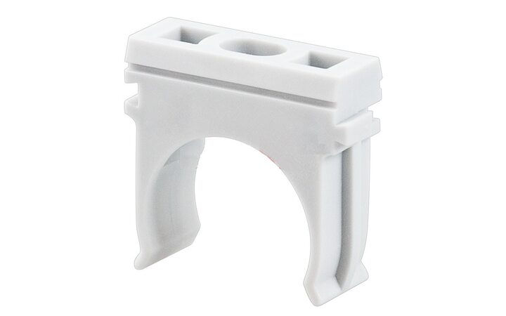 фото - REXANT Крепеж-клипса для труб, Ø32 мм, серая, 100 шт./уп. (28-0132-2)