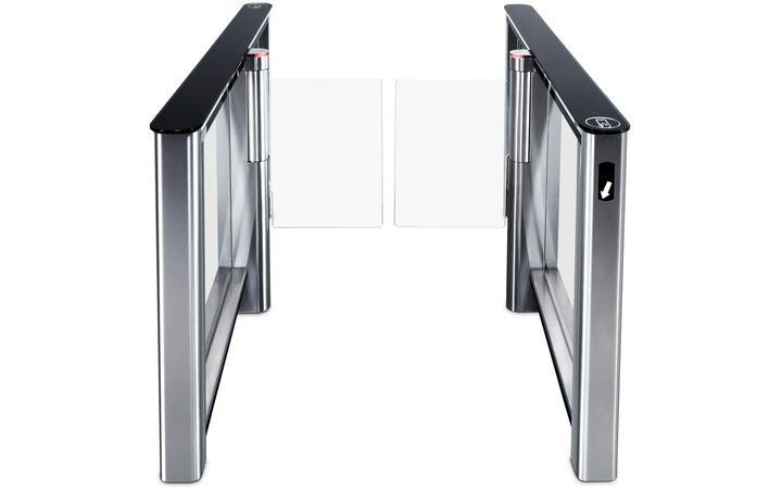 фото - Турникет 'Скоростной проход' PERCo-ST-01 с крышками из закаленного стекла со створками(425мм)