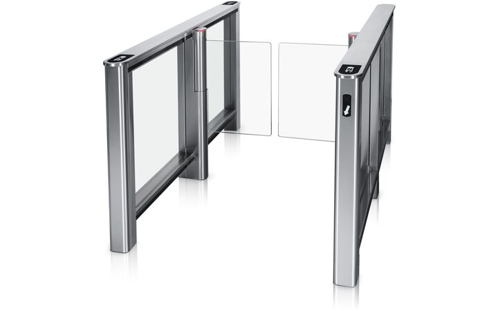 фото - Турникет 'Скоростной проход' PERCo-ST-01 с крышками из закаленного стекла со створками(475мм)