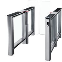 Турникет 'Скоростной проход' PERCo-ST-01 с крышками из закаленного стекла с центральной вставкой из нержавеющей стали со створками(425мм)