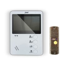 J2000 Комплект видеодомофона 4,3'-1 Екатерина/Адмирал PAL (белый/медь) без козырька