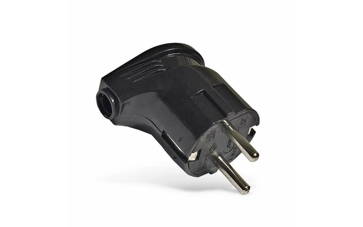 фото - Вилка электрическая угловая 16А 250В с заземл. черн. (еврослот) UNIVersal А0105