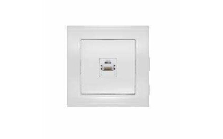 фото - Розетка компьютерная 1-м СП Бриллиант бел. UNIVersal 7947601