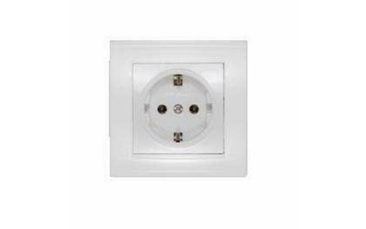 фото - Розетка 1-м СП Бриллиант 16А IP20 с заземл. бел. UNIVersal 7947625