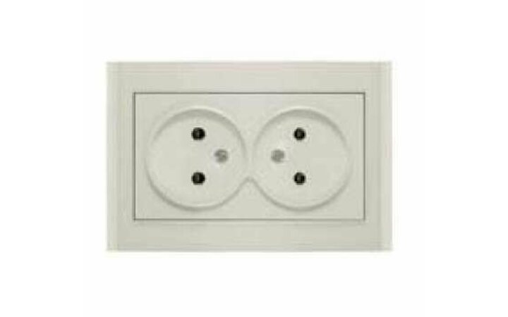 фото - Розетка 2-м СП Бриллиант 16А IP20 без заземл. сл. кость UNIVersal 7948738