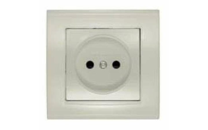 фото - Розетка 1-м СП Бриллиант 16А IP20 без заземл. защ. шторки сл. кость UNIVersal 7948813