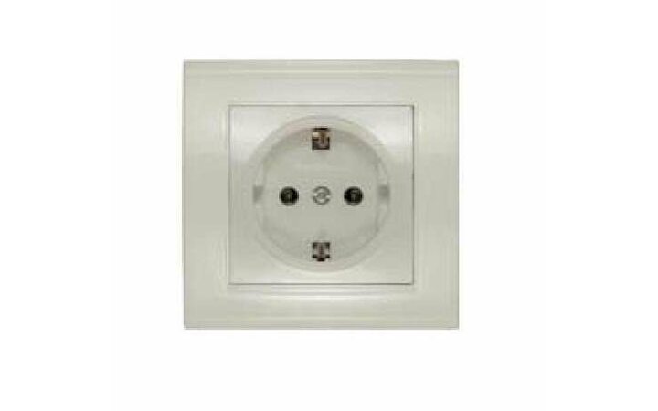 фото - Розетка 1-м СП Бриллиант 16А IP20 с заземл. сл. кость UNIVersal 7948844