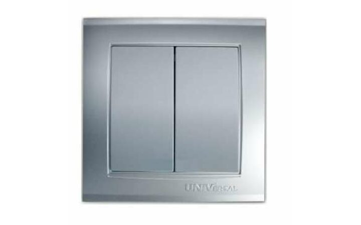 фото - Выключатель 2-кл. СП Бриллиант 10А IP20 серебр. UNIVersal 7949650